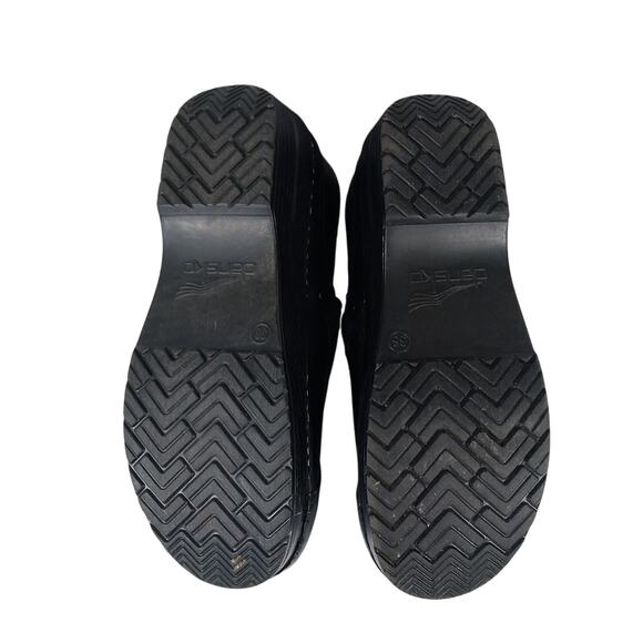 DANSKO! BLACK GENUINE LEATHER DESIGN ULTIMATE POSTURE/COMFORT CLOGS! SZ 7.5M - Picture 8 of 12